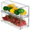 Sorbus 2 Pack Narrow Fridge Drawers - Clear Stackable Pull Out Refrigerator Organizer Bins